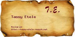 Tassy Etele névjegykártya